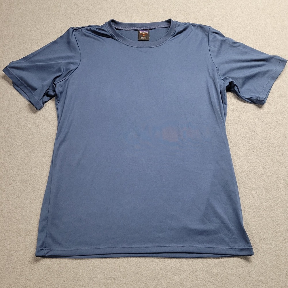 Patagonia Capilene Mens Medium Blue Gray Short Sleeve Performance T-Shirt USA